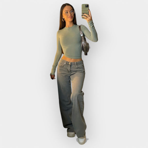 Jaroslava Luxusní Nízké Džíny Každodenní Pohodlné